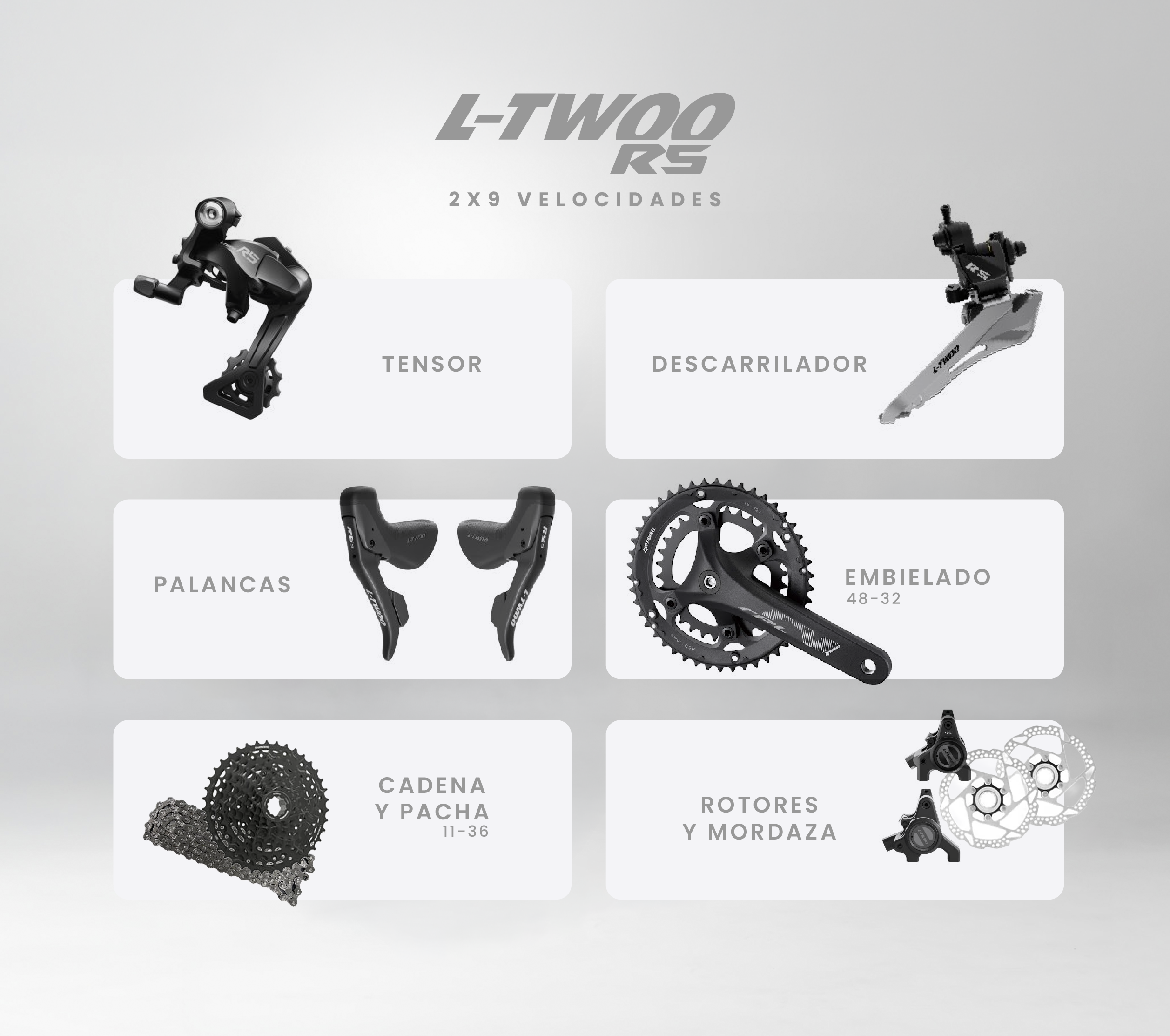 Bicicleta de gravel MÍTICA en aluminio grupo LTWOO R5 2x9 vel.