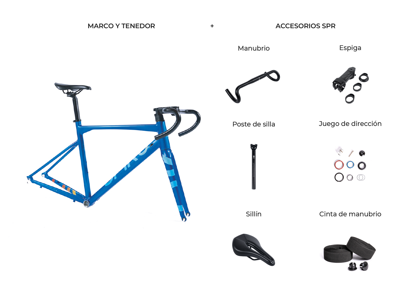 Kit marco de ruta aluminio/carbono de herradura Freedom Tucán