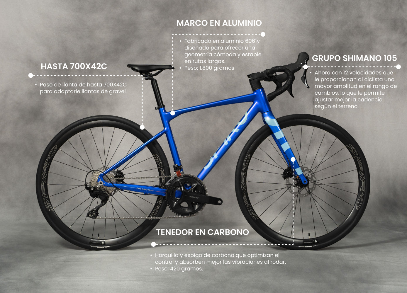 Bicicleta gw flamma fashion grupo 105